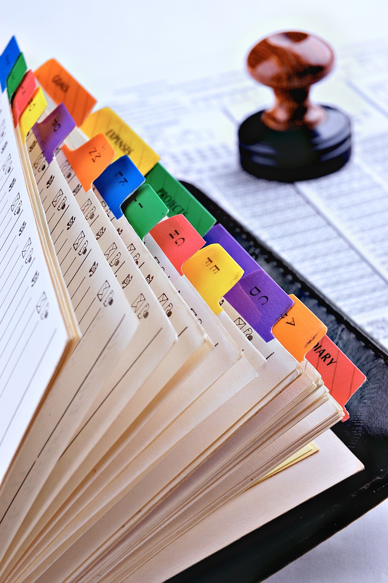 A close of an open address book.